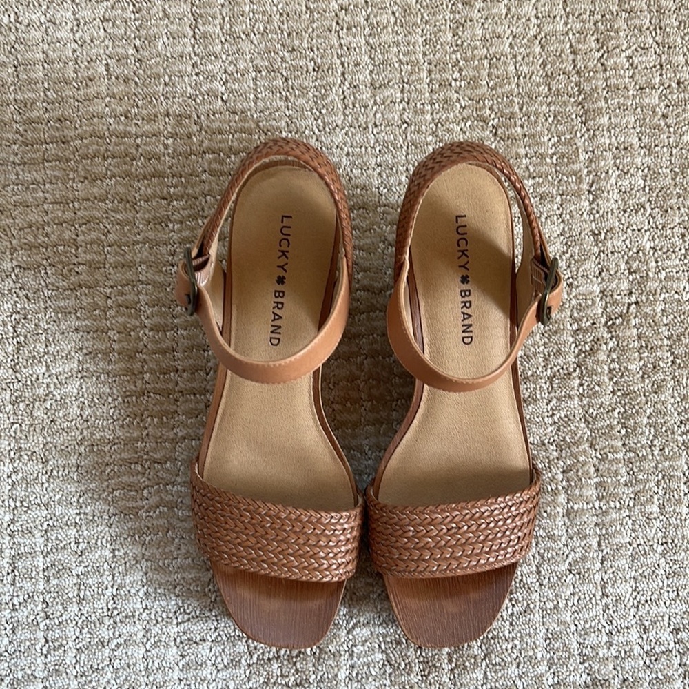 Lucky Brand Braided Strap Wedge Sandals - Picture 4 of 7